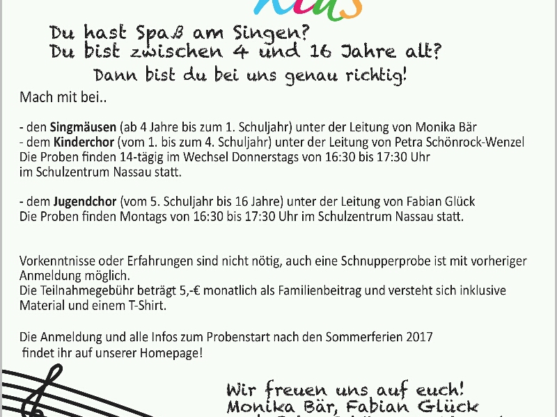 tonArt startet Projekt-Kinderchor